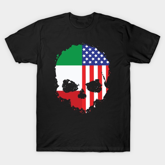 Italian American Pride Skull T-Shirt by Rosemarie Guieb Designs